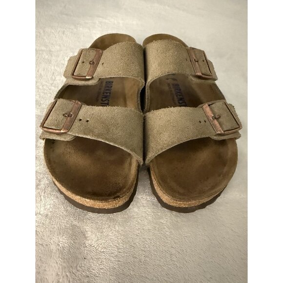 Birkenstock Arizona Suede Womens Sz 39 Taupe Sandals Ladies US 8 Men's US 6 - Picture 3 of 9